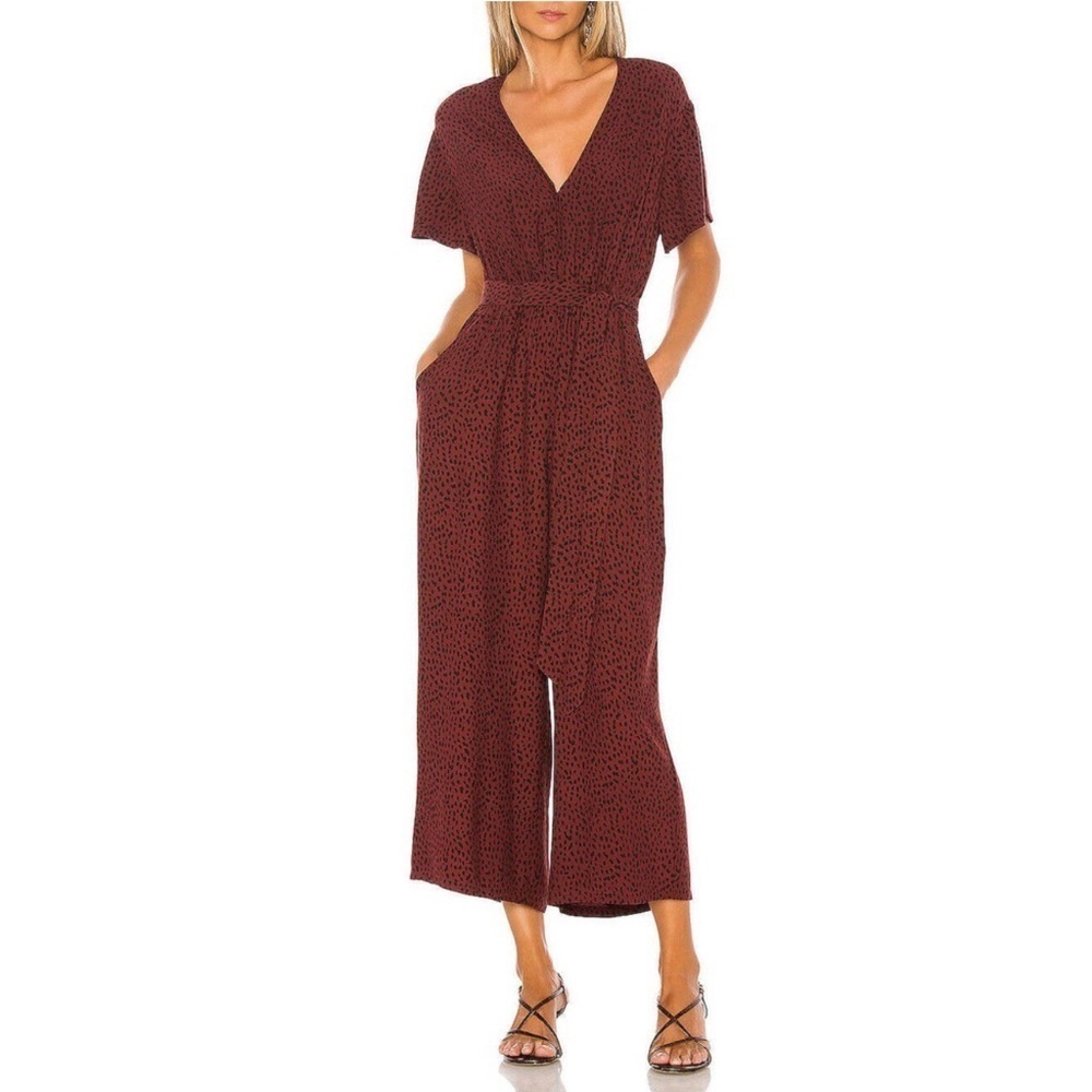 Rails Jet Jumpsuit in Rust Spotted Wide Leg Red Black